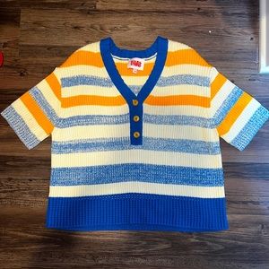 SOLID AND STRIPED BEACH SWEATER